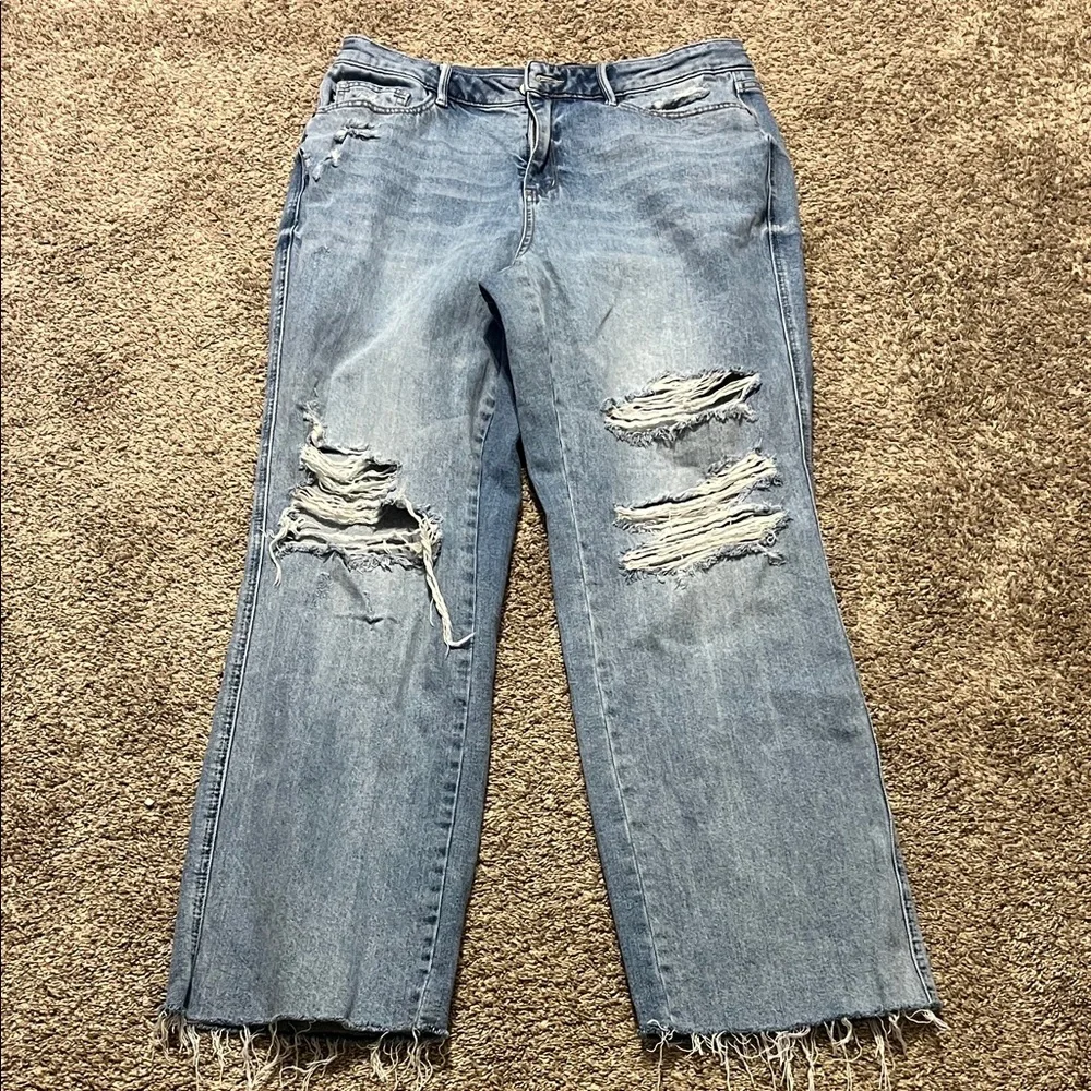 Judy Blue High Rise 90's Destroyed Straight Fit Jeans Size‎ 14W